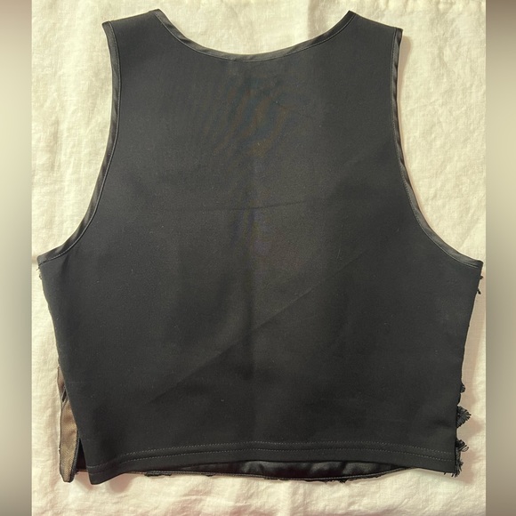 NWOT Bebe Cropped Top w/ Lace Overlay SzS - Picture 5 of 6